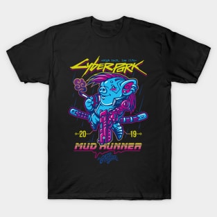 Cyberpork 2019: Mud Runner. Black T-Shirt